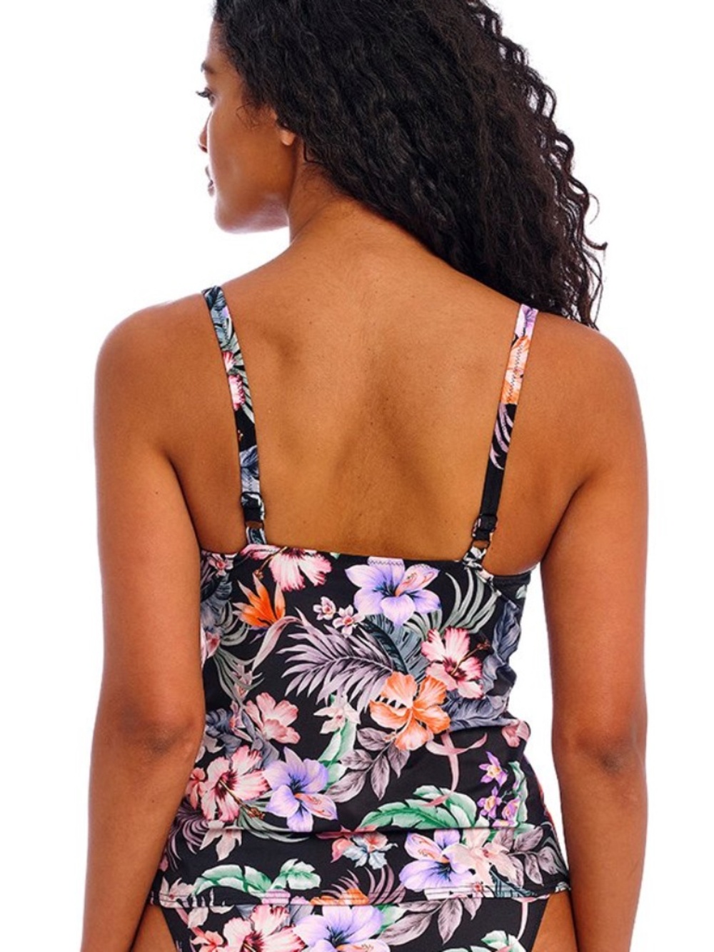 NEW Freya Kamala Bay Plunge Underwire Tankini Swim Top 205356 Midnight Floral - Picture 2 of 4